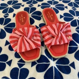 Kate Spade Caliana Striped Bow Flat Sandal SIZE 5.5